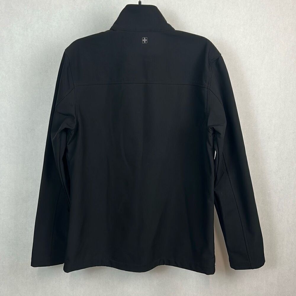 Swiss Tech Mens Softshell Jacket Sz Small Black Front Zip Hand Pockets - Picture 5 of 11